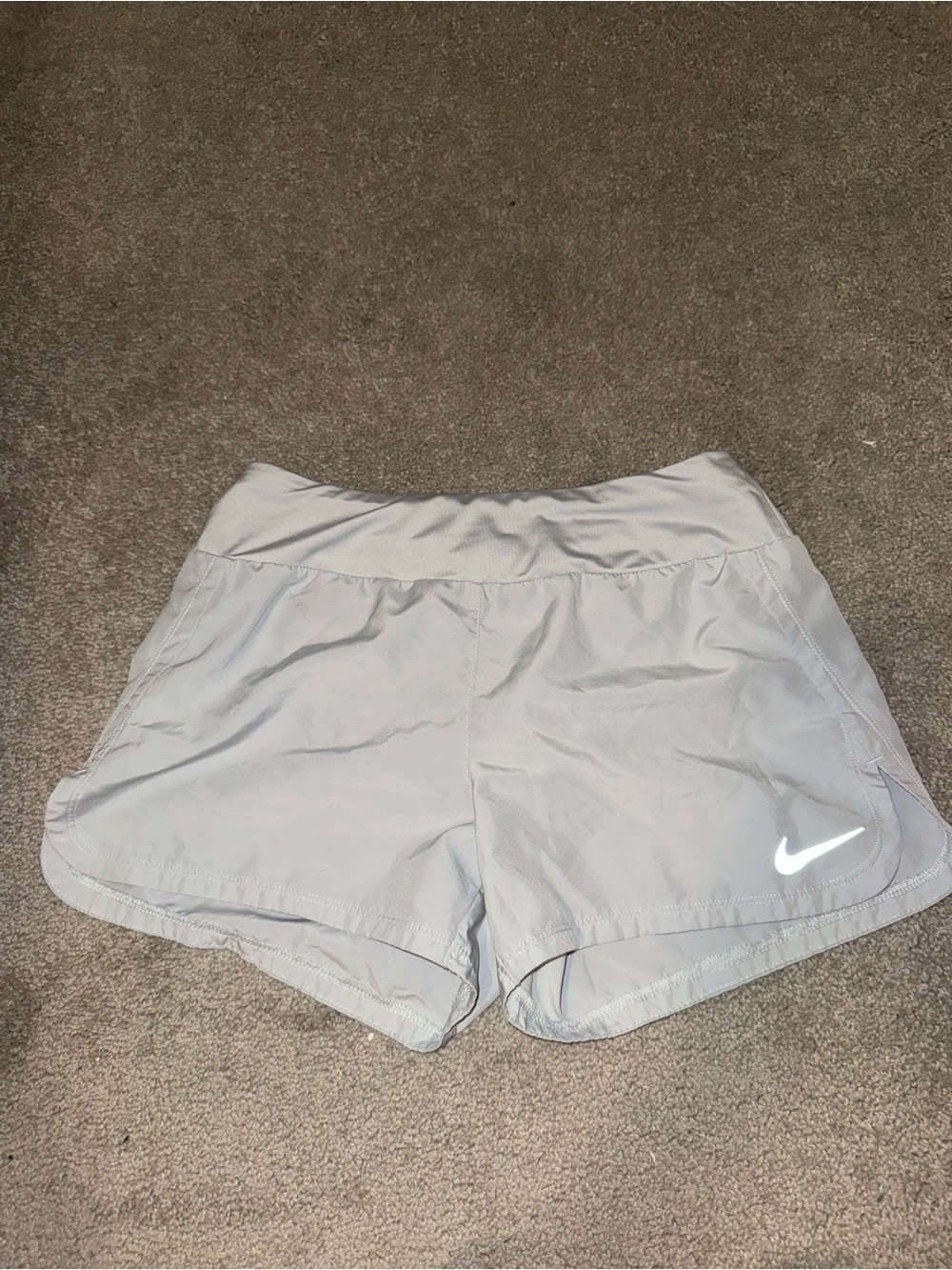 Nike Women's Light Gray Performance Running Shorts